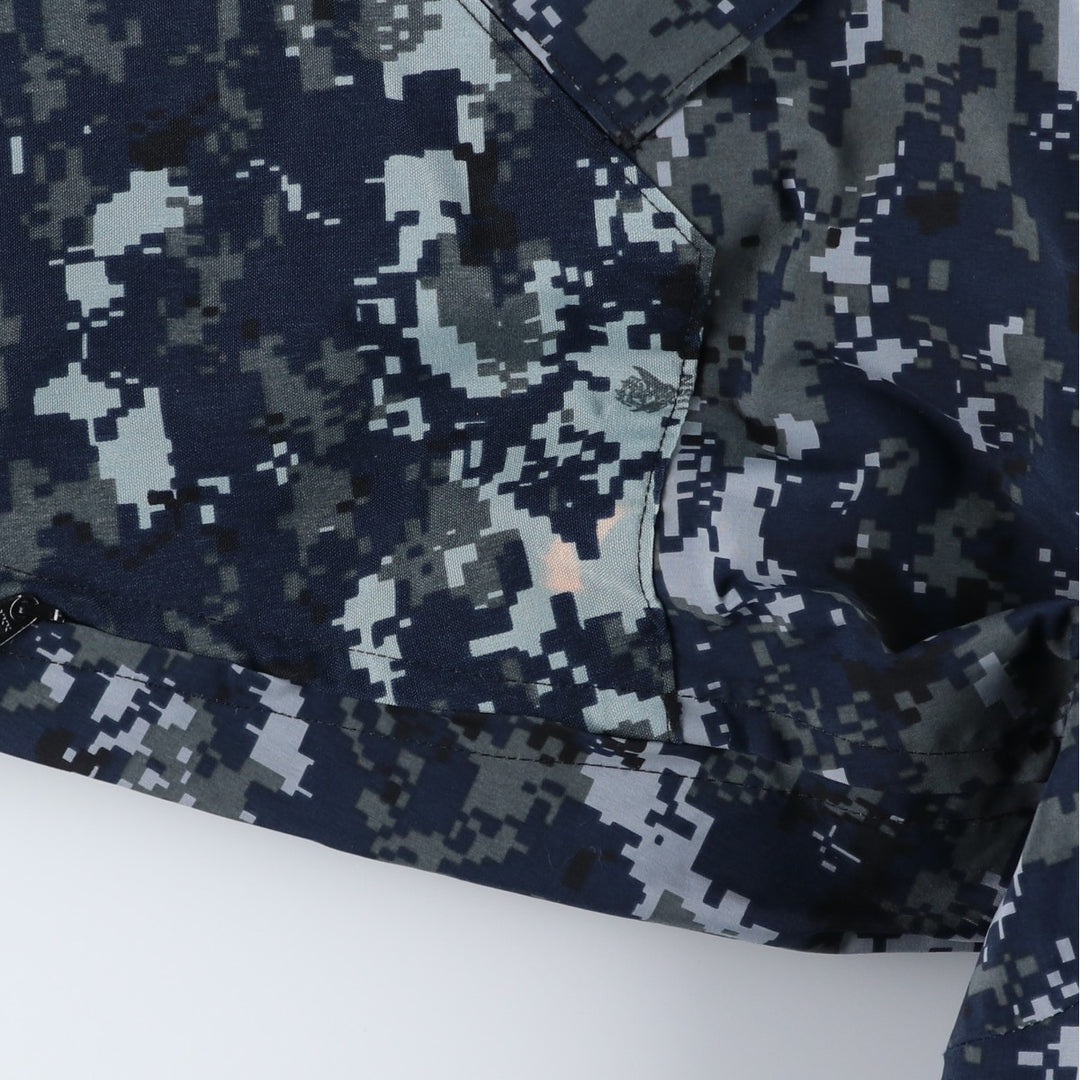 2000'S US Military Issue USNAVY Camouflage Pattern NWU Digital Camo Military Gore-Tex Parka Made in USA MEDIUM-REGULAR (Men's M equivalent) Nylon navy blue type Vintage Second Hand