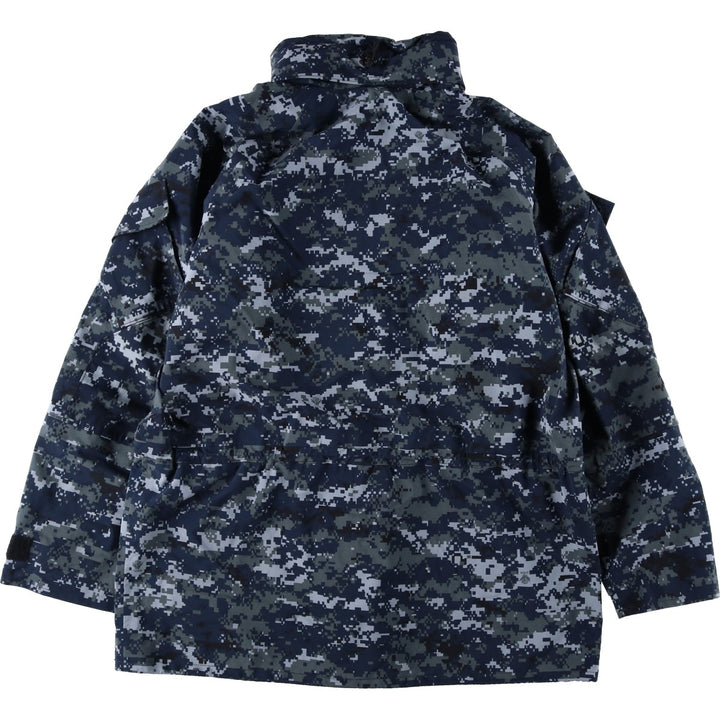 2000'S US Military Issue USNAVY Camouflage Pattern NWU Digital Camo Military Gore-Tex Parka Made in USA Large X-Long (Equivalent to Men's L) Nylon navy blue type Vintage Second Hand