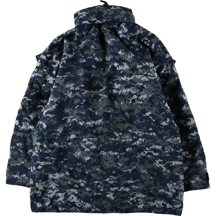 2000'S US Military Issue USNAVY Camouflage Pattern NWU Digital Camo Military Gore-Tex Parka Made in USA Large-X-Long (Equivalent to Men's L) Nylon navy blue type Vintage Second Hand