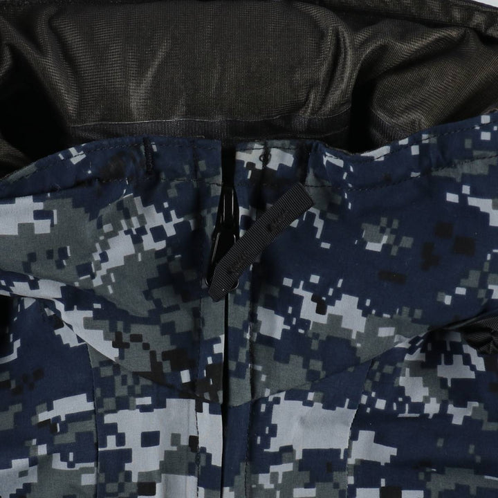 2000'S US Military Issue USNAVY Camouflage Pattern NWU Digital Camo Military Gore-Tex Parka Made in USA Large-X-Long (Equivalent to Men's L) Nylon navy blue type Vintage Second Hand