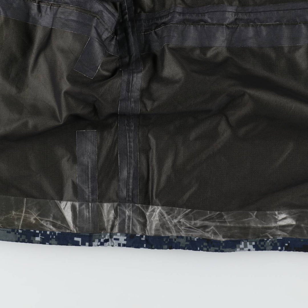 2000'S US Military Issue USNAVY Camouflage Pattern NWU Digital Camo Military Gore-Tex Parka Made in USA Large-X-Long (Equivalent to Men's L) Nylon navy blue type Vintage Second Hand