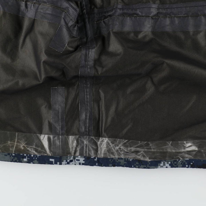 2000'S US Military Issue USNAVY Camouflage Pattern NWU Digital Camo Military Gore-Tex Parka Made in USA Large-X-Long (Equivalent to Men's L) Nylon navy blue type Vintage Second Hand