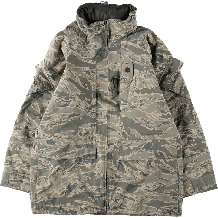 2000'S US Military Issue ABU Digital Tiger Camo Gore-Tex Parka, Made in USA, Large/Long (Equivalent to Men's Size L) Nylon gray type Vintage Second Hand