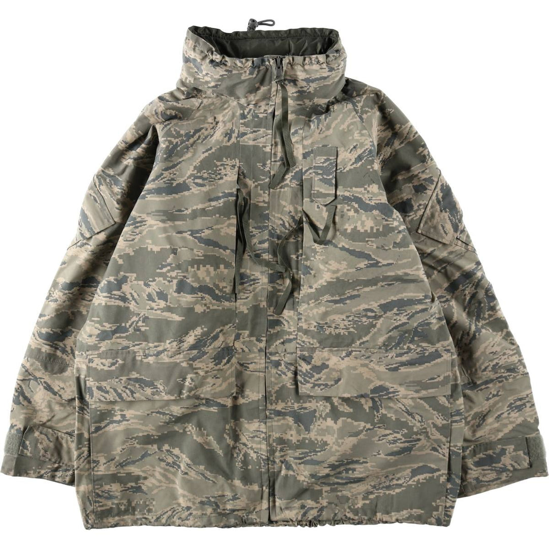 Authentic 2000'S US military camouflage pattern ABU Digital Tiger Camo military Gore-Tex parka, made in the USA, large regular size, equivalent to men's L. Nylon gray type Vintage Second Hand