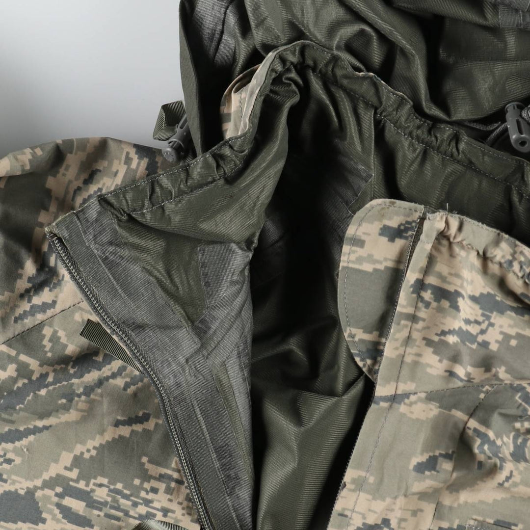 Authentic 2000'S US military camouflage pattern ABU Digital Tiger Camo military Gore-Tex parka, made in the USA, large regular size, equivalent to men's L. Nylon gray type Vintage Second Hand