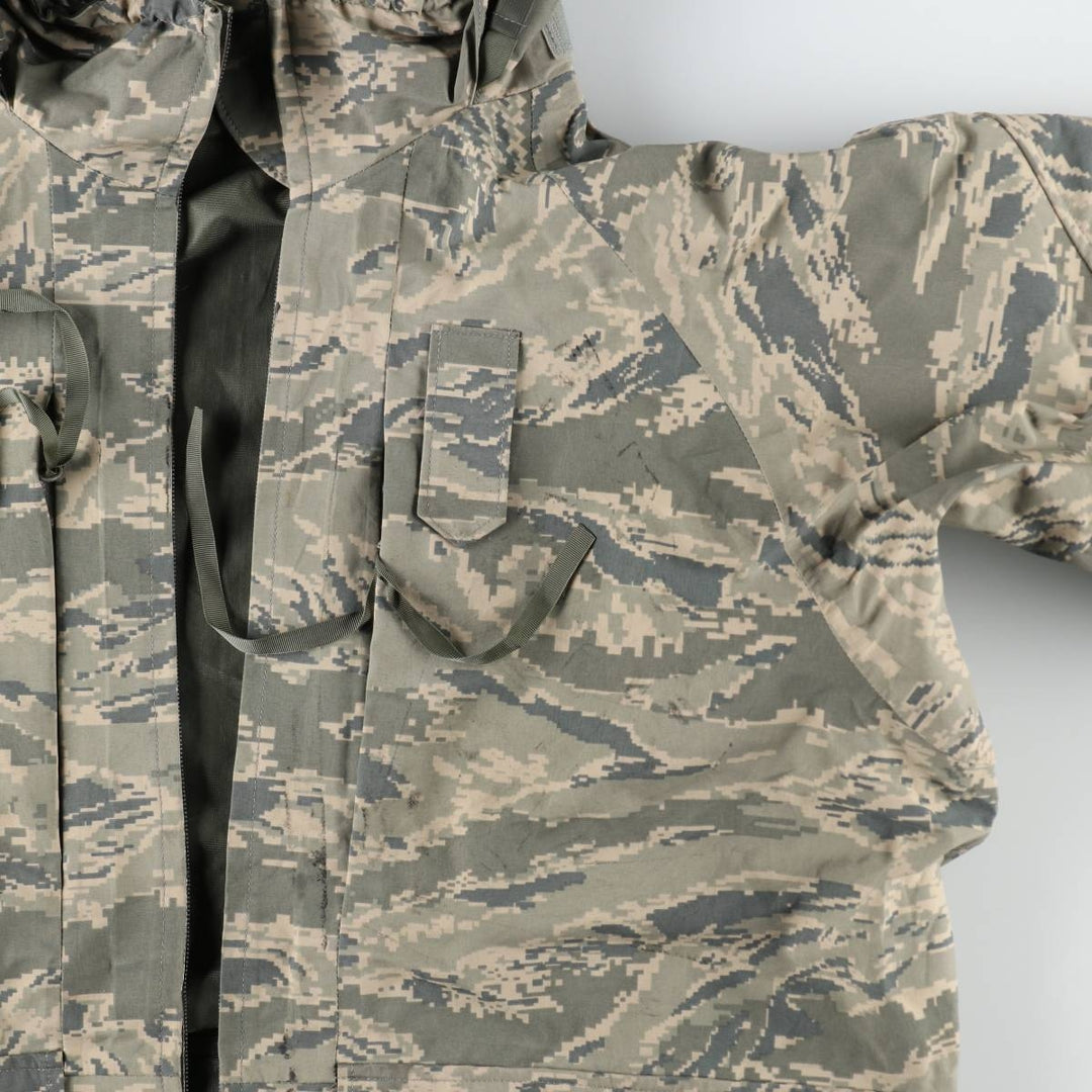 Authentic 2000'S US military camouflage pattern ABU Digital Tiger Camo military Gore-Tex parka, made in the USA, large regular size, equivalent to men's L. Nylon gray type Vintage Second Hand