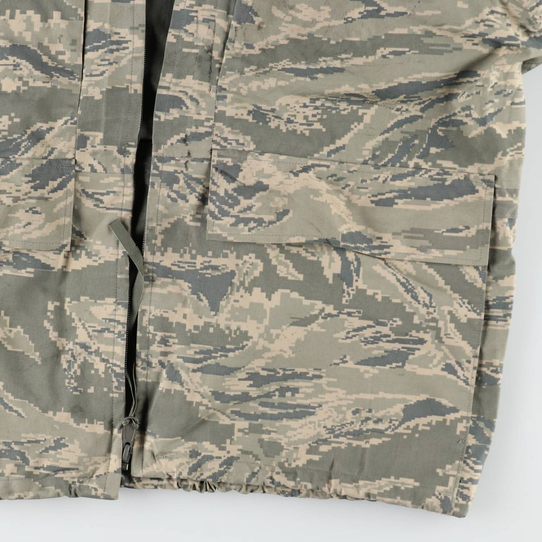 Authentic 2000'S US military camouflage pattern ABU Digital Tiger Camo military Gore-Tex parka, made in the USA, large regular size, equivalent to men's L. Nylon gray type Vintage Second Hand