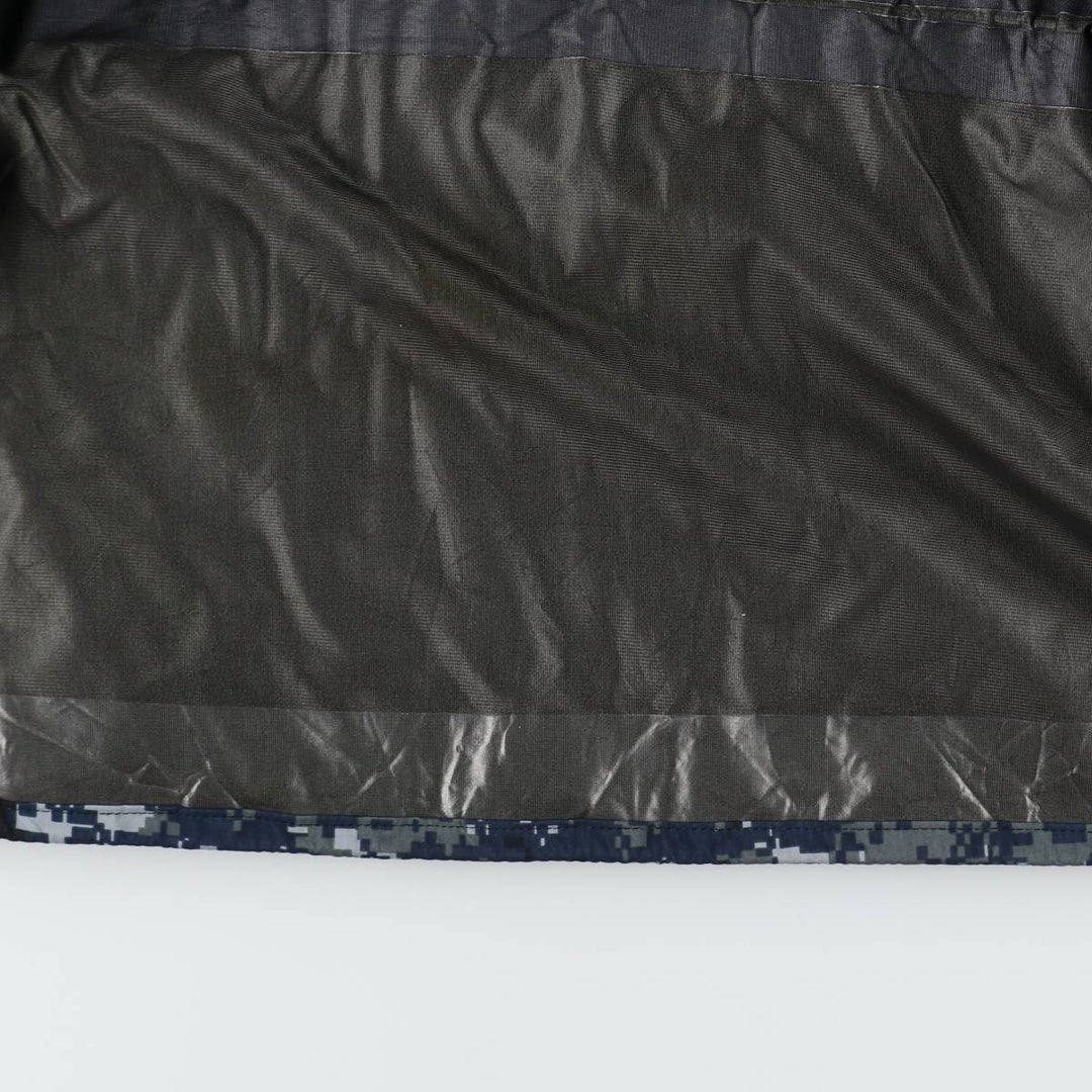 2000'S US Military Issue USNAVY Camouflage Pattern NWU Digital Camo Military Gore-Tex Parka Made in USA Small-Long (Men's Size S) Nylon navy blue type Vintage Second Hand