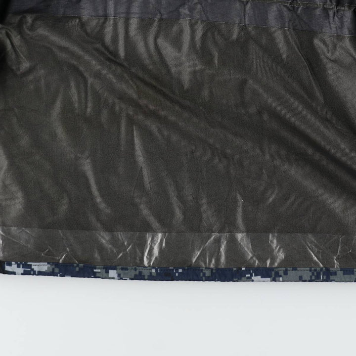 2000'S US Military Issue USNAVY Camouflage Pattern NWU Digital Camo Military Gore-Tex Parka Made in USA Small-Long (Men's Size S) Nylon navy blue type Vintage Second Hand