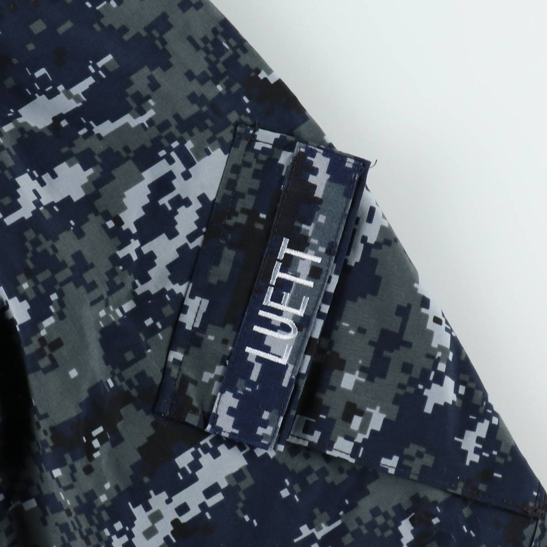 Genuine US Navy camouflage pattern NWU digital camo military Gore-Tex parka, made in USA, SMALL-X-SHORT (equivalent to men's S). Nylon navy blue type Vintage Second Hand