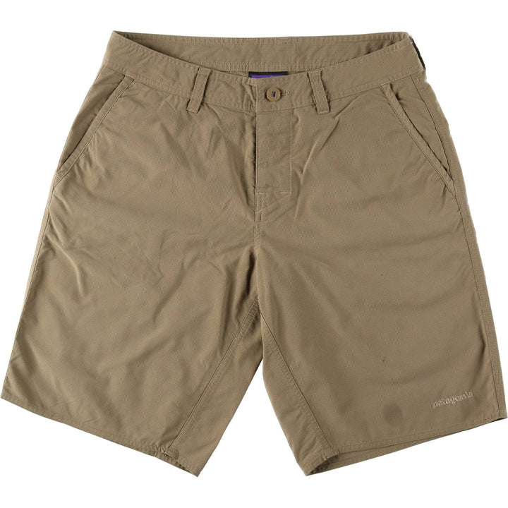 Patagonia 57660FA14 Check Pattern Nylon Shorts, Men's W34 (approx.) polyester Beige type Vintage Second Hand