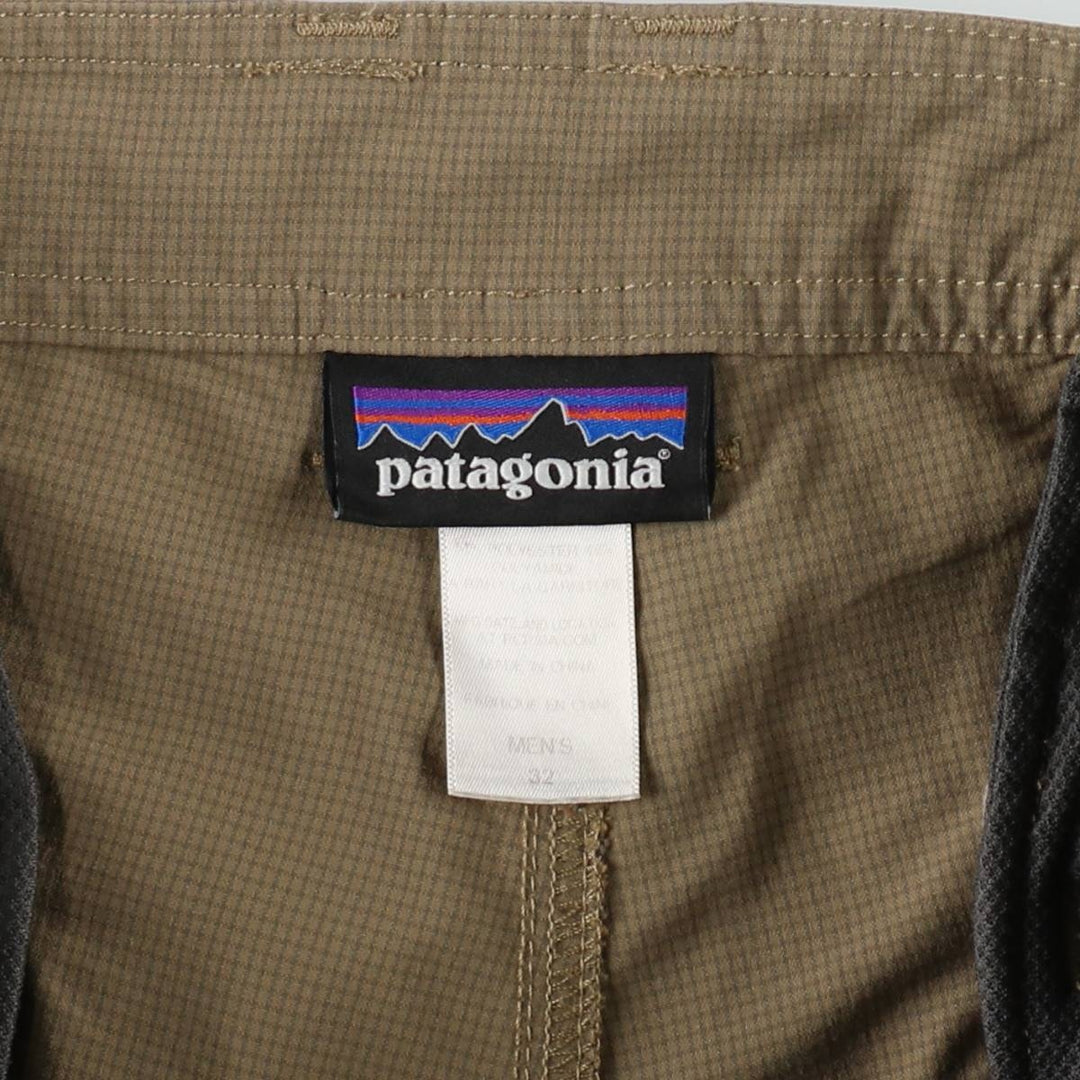Patagonia 57660FA14 Check Pattern Nylon Shorts, Men's W34 (approx.) polyester Beige type Vintage Second Hand