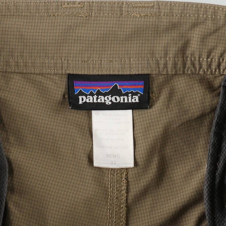 Patagonia 57660FA14 Check Pattern Nylon Shorts, Men's W34 (approx.) polyester Beige type Vintage Second Hand