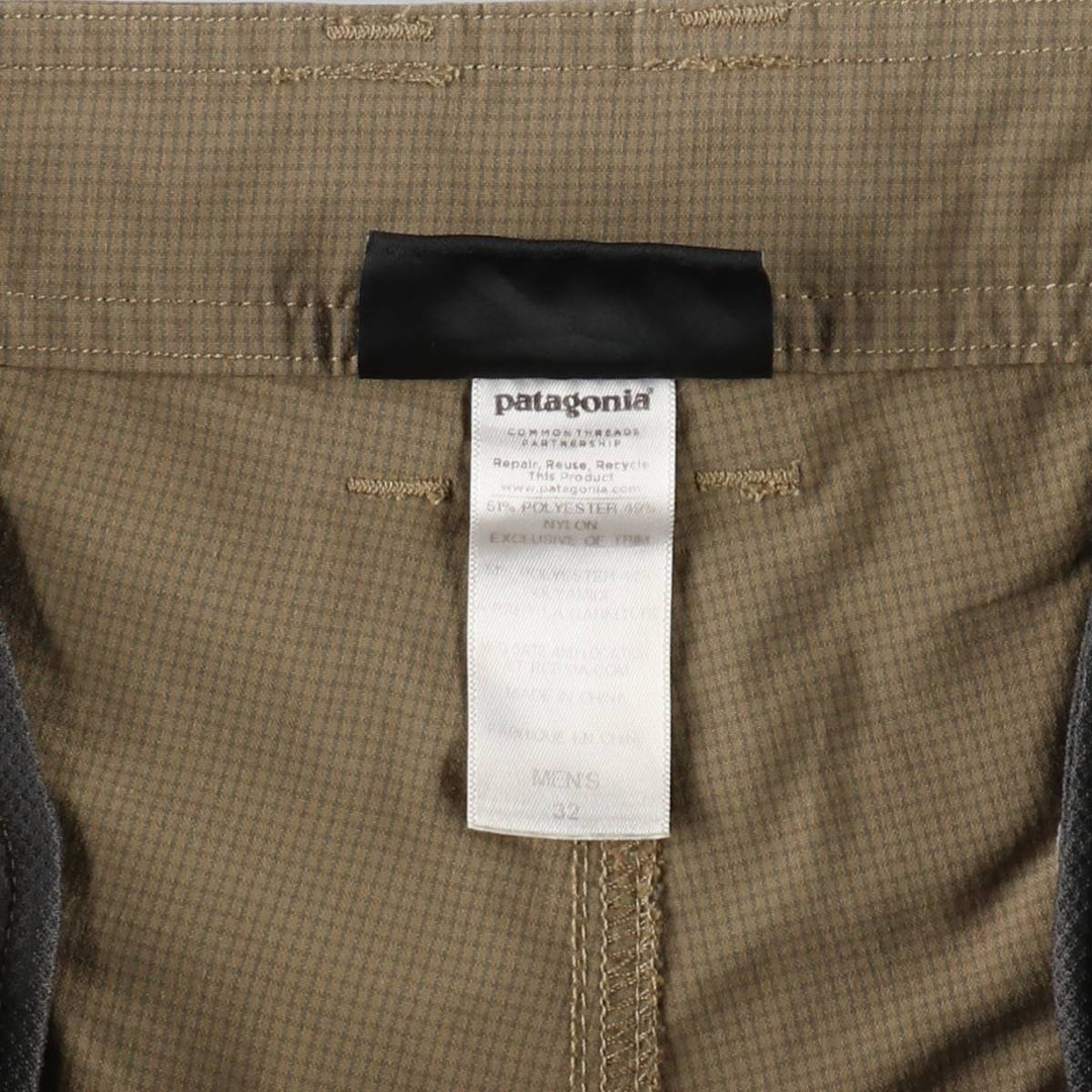 Patagonia 57660FA14 Check Pattern Nylon Shorts, Men's W34 (approx.) polyester Beige type Vintage Second Hand