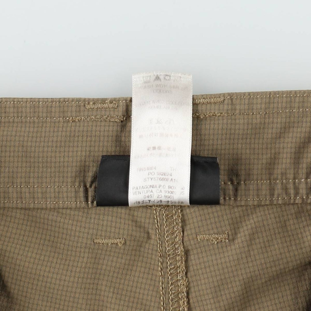 Patagonia 57660FA14 Check Pattern Nylon Shorts, Men's W34 (approx.) polyester Beige type Vintage Second Hand