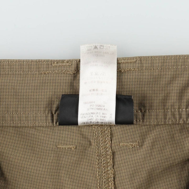 Patagonia 57660FA14 Check Pattern Nylon Shorts, Men's W34 (approx.) polyester Beige type Vintage Second Hand