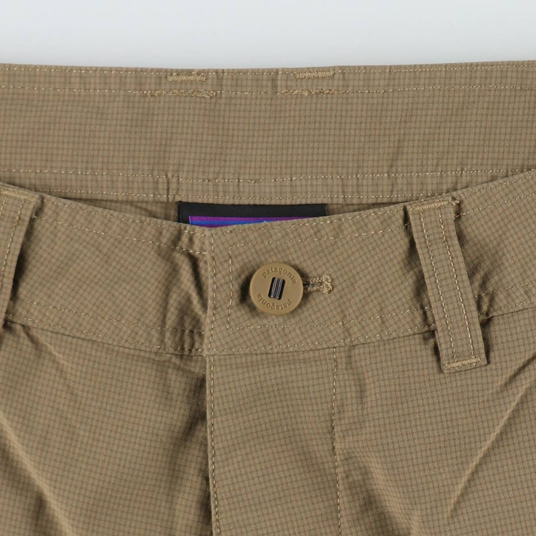 Patagonia 57660FA14 Check Pattern Nylon Shorts, Men's W34 (approx.) polyester Beige type Vintage Second Hand