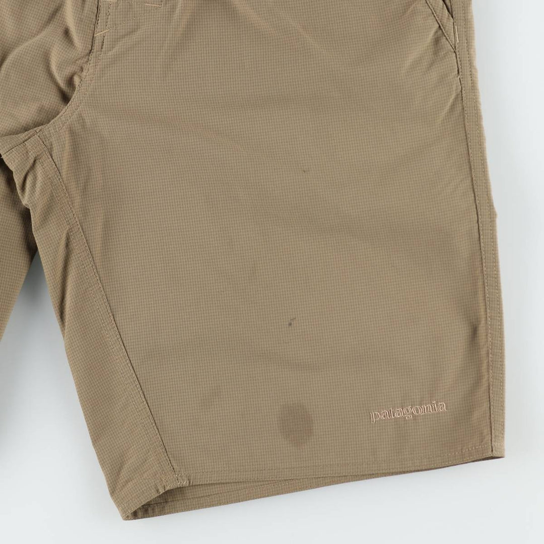 Patagonia 57660FA14 Check Pattern Nylon Shorts, Men's W34 (approx.) polyester Beige type Vintage Second Hand