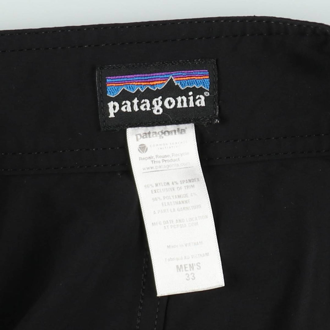 Patagonia board shorts, men's size W35 (approx.) Nylon black type Vintage Second Hand