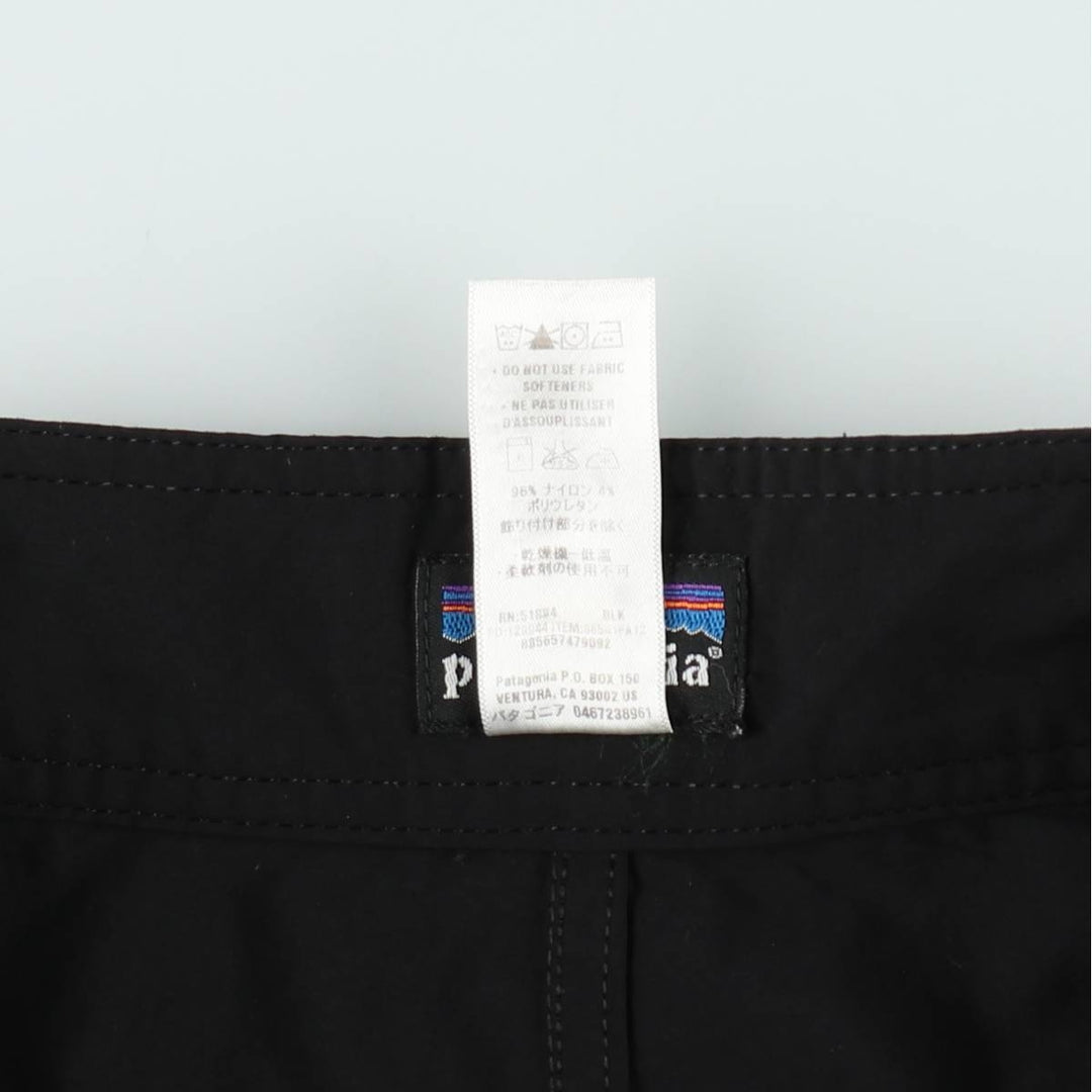 Patagonia board shorts, men's size W35 (approx.) Nylon black type Vintage Second Hand
