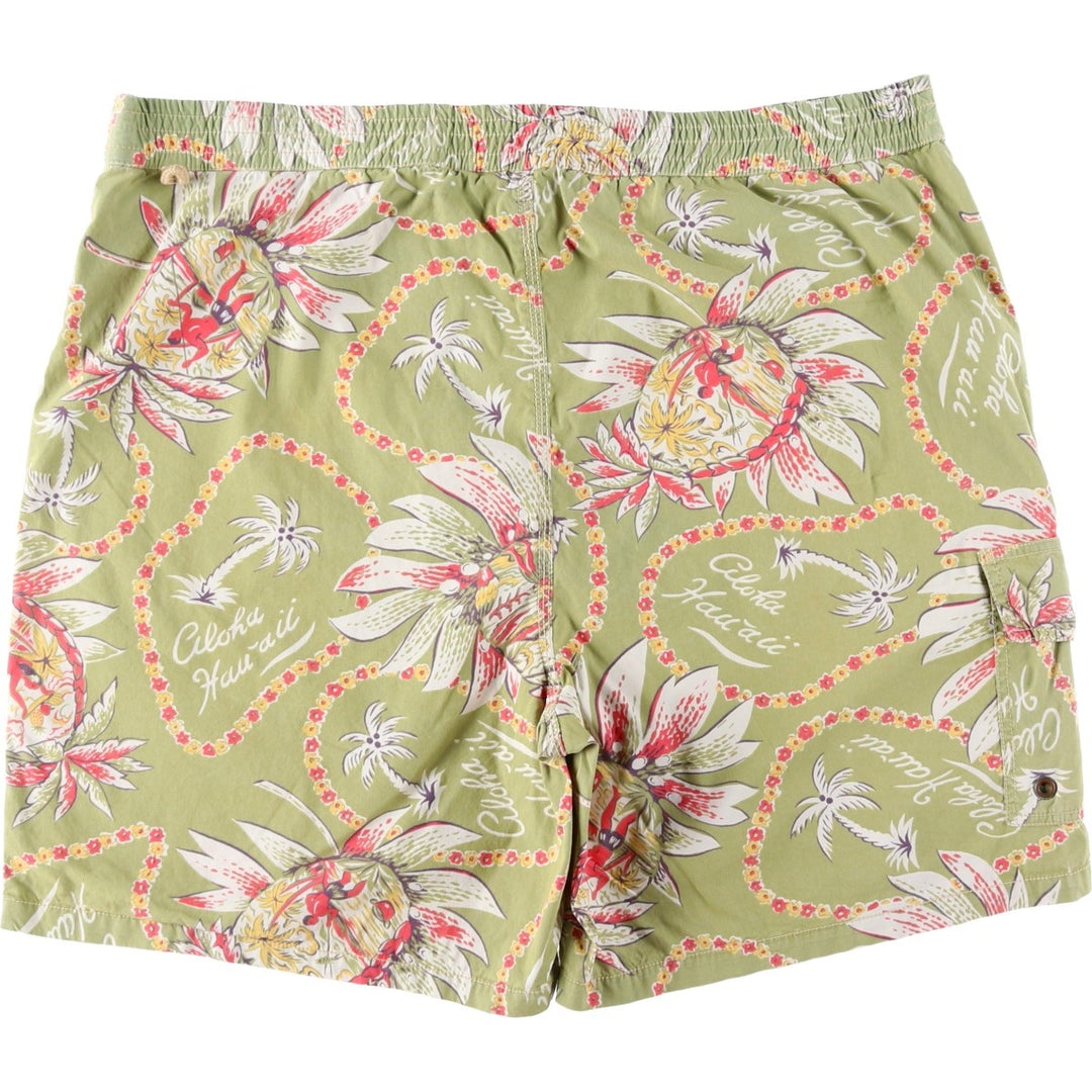 Ralph Lauren all-over floral print swim shorts, men's size XL. cotton green type yellow green Vintage Second Hand