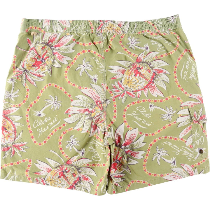Ralph Lauren all-over floral print swim shorts, men's size XL. cotton green type yellow green Vintage Second Hand