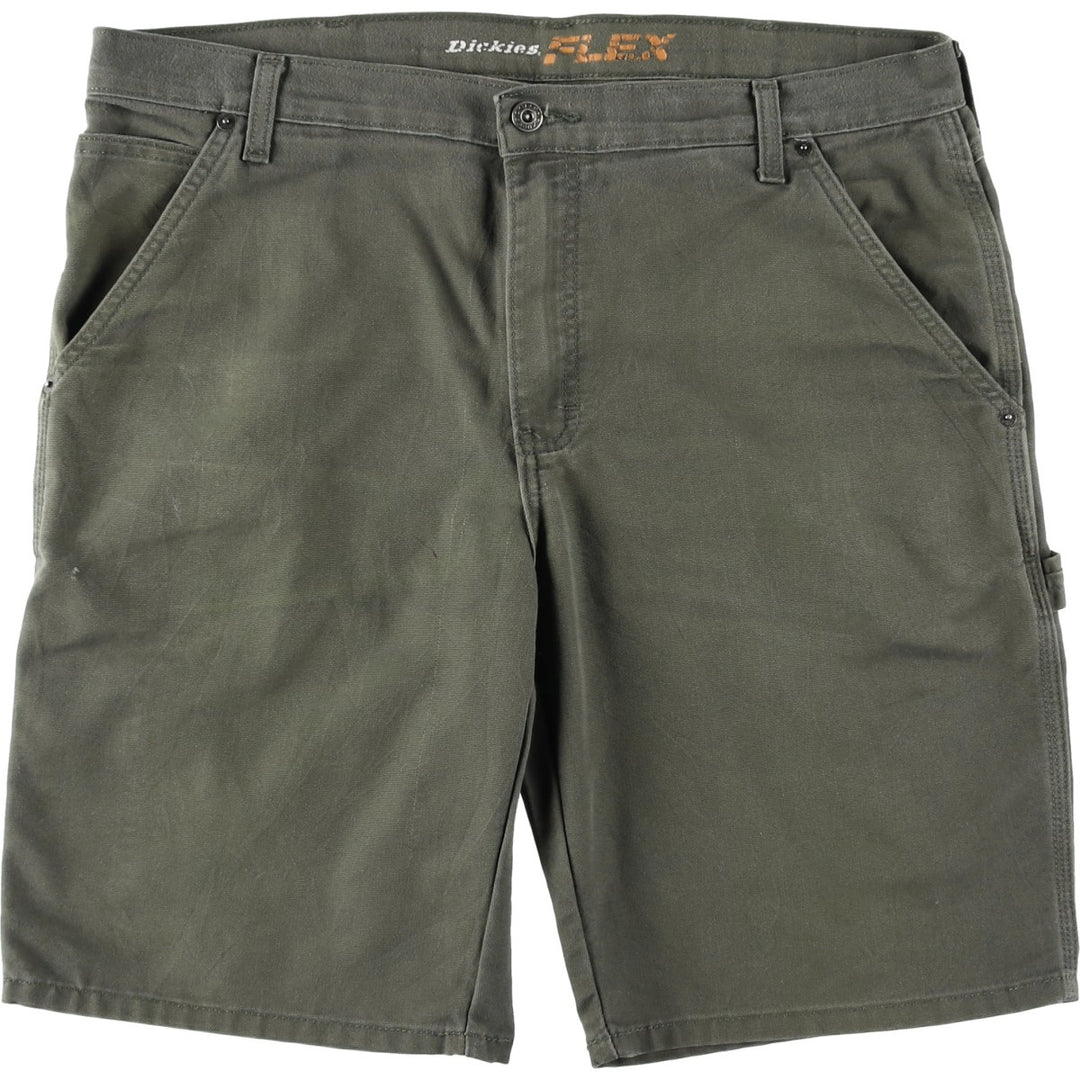Dickies FLEX Duck Canvas Painter Shorts, Men's W40 (approx.) cotton Khaki type Vintage Second Hand
