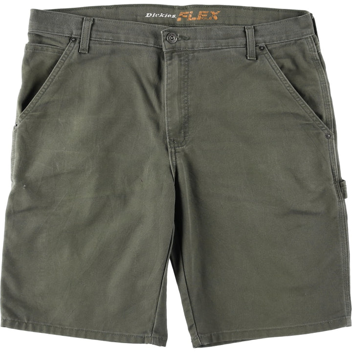 Dickies FLEX Duck Canvas Painter Shorts, Men's W40 (approx.) cotton Khaki type Vintage Second Hand