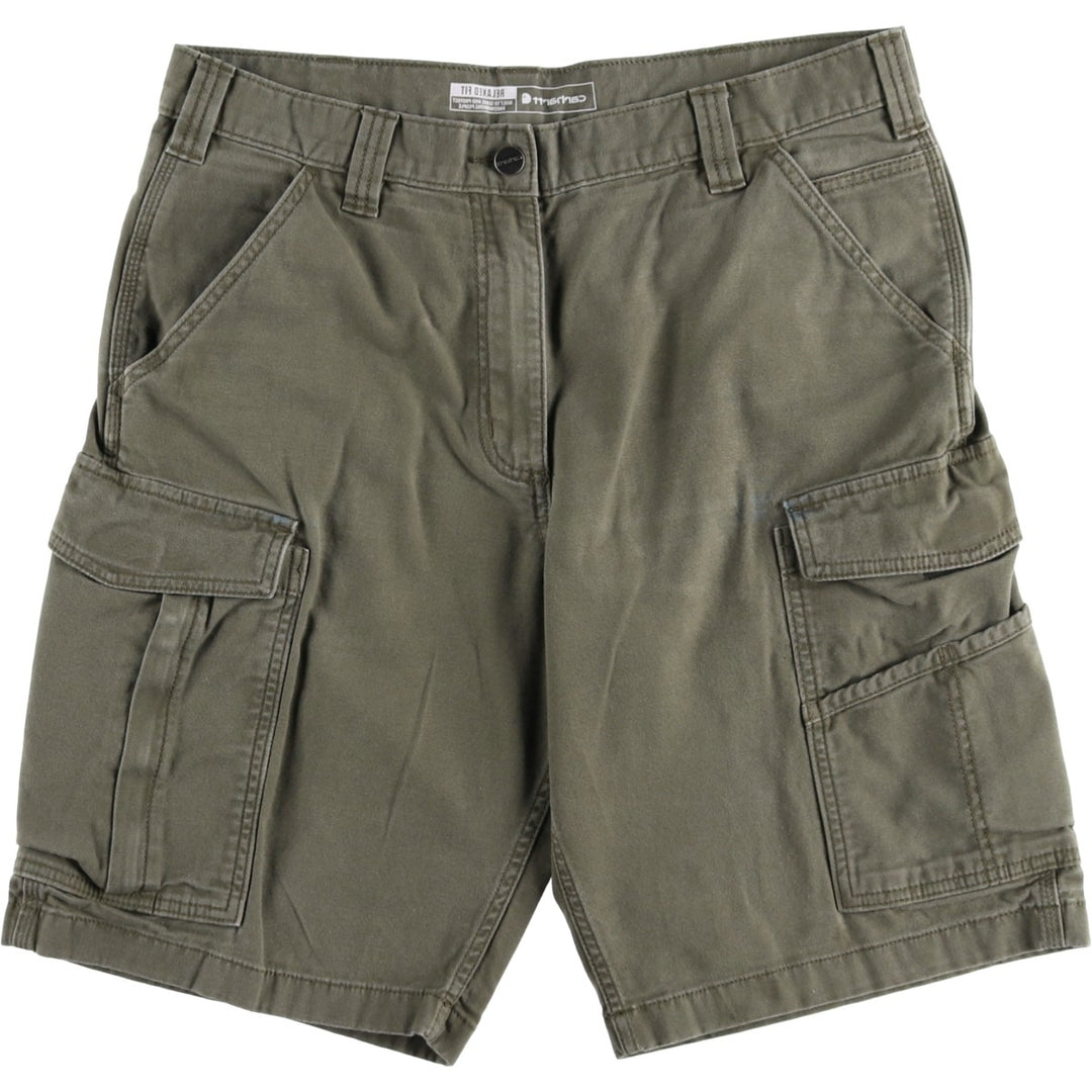 Carhartt Relaxed Fit Duck Cargo Shorts, Men's Size W36 (approx.) cotton Khaki type Vintage Second Hand