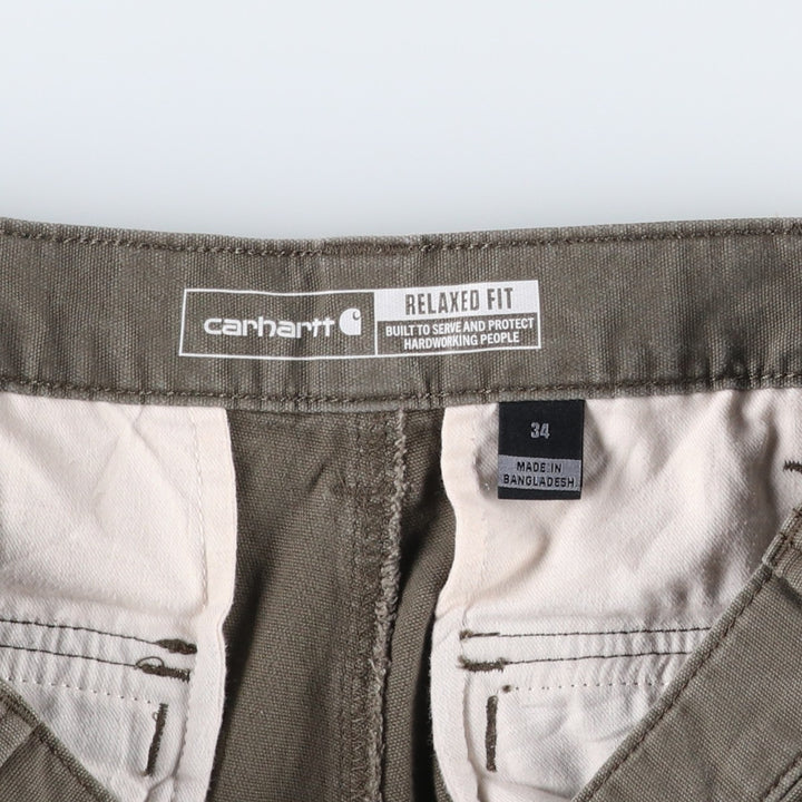 Carhartt Relaxed Fit Duck Cargo Shorts, Men's Size W36 (approx.) cotton Khaki type Vintage Second Hand