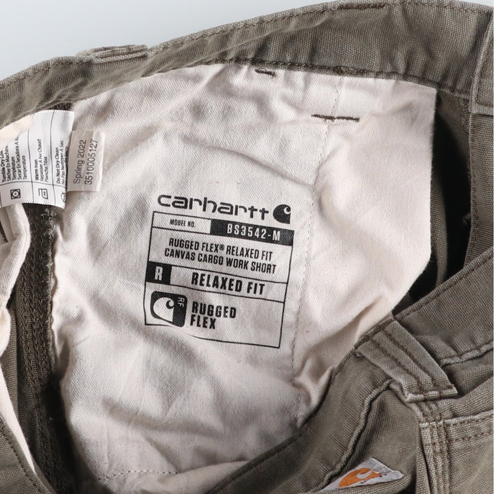 Carhartt Relaxed Fit Duck Cargo Shorts, Men's Size W36 (approx.) cotton Khaki type Vintage Second Hand