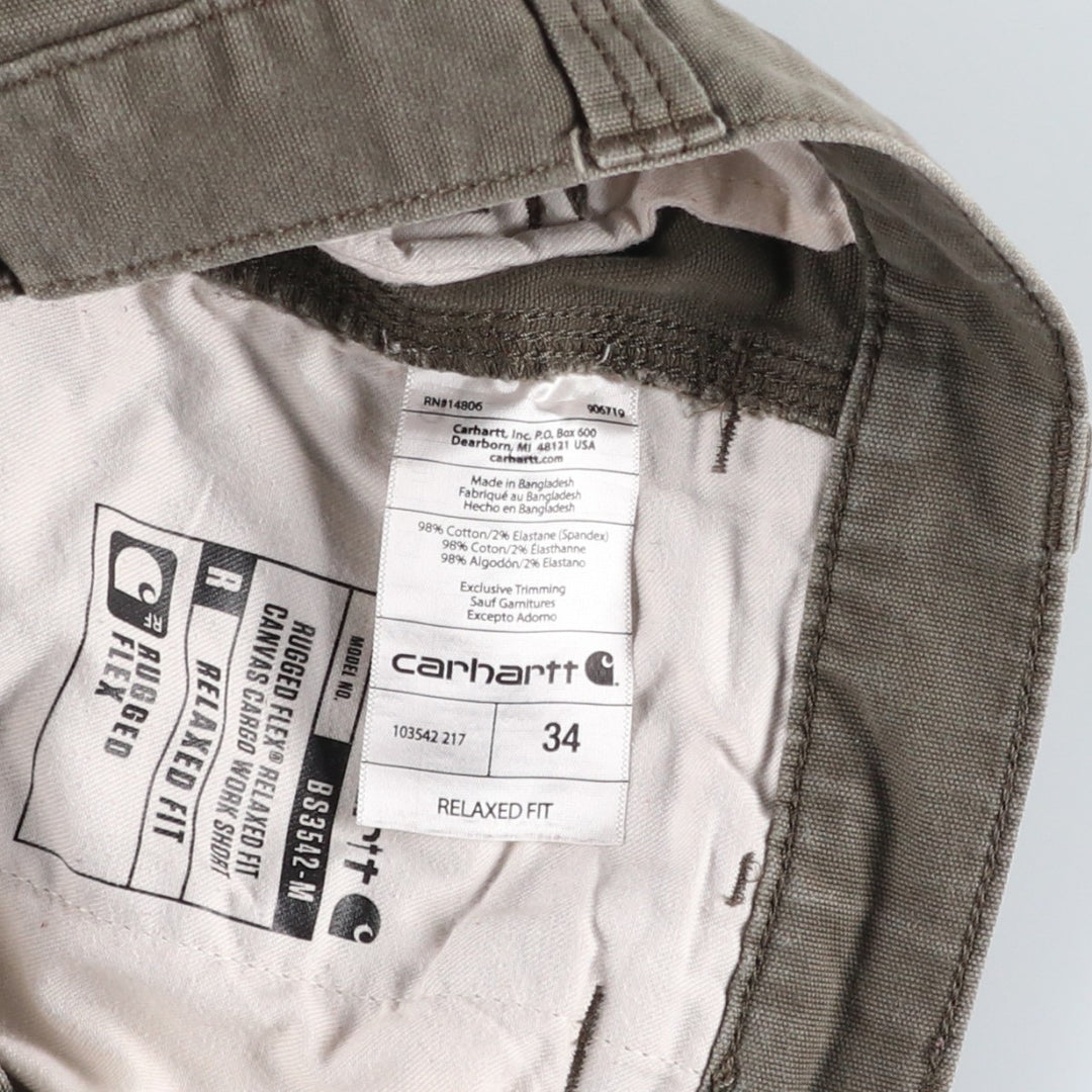 Carhartt Relaxed Fit Duck Cargo Shorts, Men's Size W36 (approx.) cotton Khaki type Vintage Second Hand