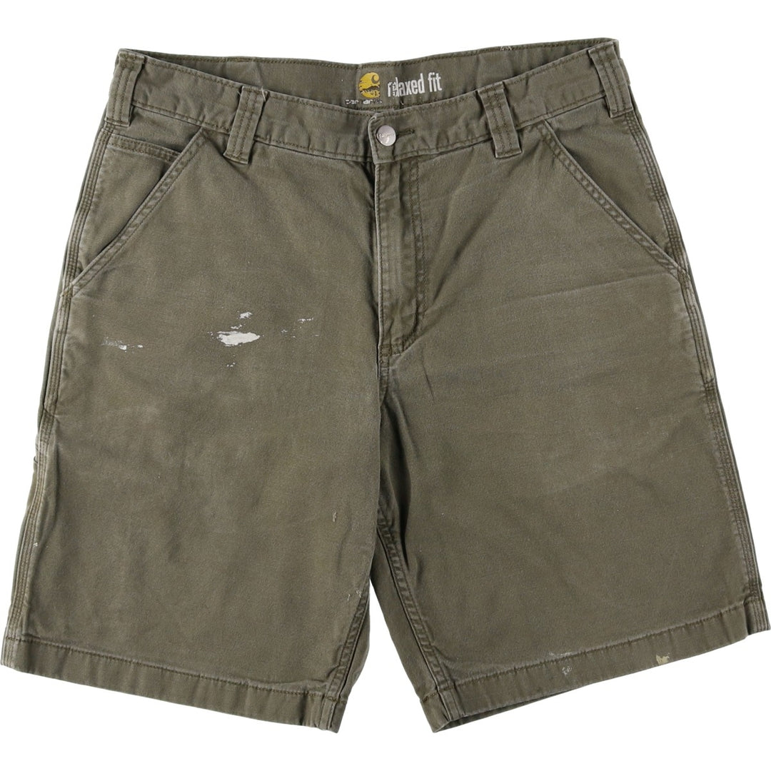 Carhartt Relaxed Fit Duck Painter Shorts, Shorts, Men's, W34 equivalent cotton Khaki type Vintage Second Hand