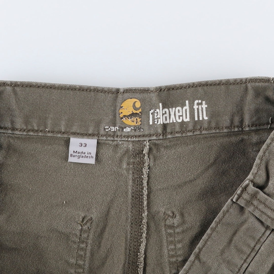 Carhartt Relaxed Fit Duck Painter Shorts, Shorts, Men's, W34 equivalent cotton Khaki type Vintage Second Hand
