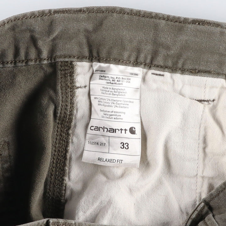 Carhartt Relaxed Fit Duck Painter Shorts, Shorts, Men's, W34 equivalent cotton Khaki type Vintage Second Hand