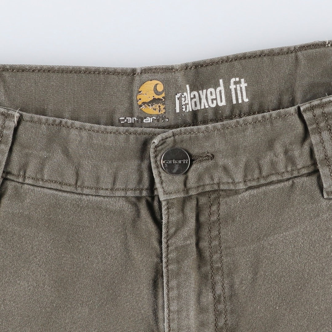 Carhartt Relaxed Fit Duck Painter Shorts, Shorts, Men's, W34 equivalent cotton Khaki type Vintage Second Hand