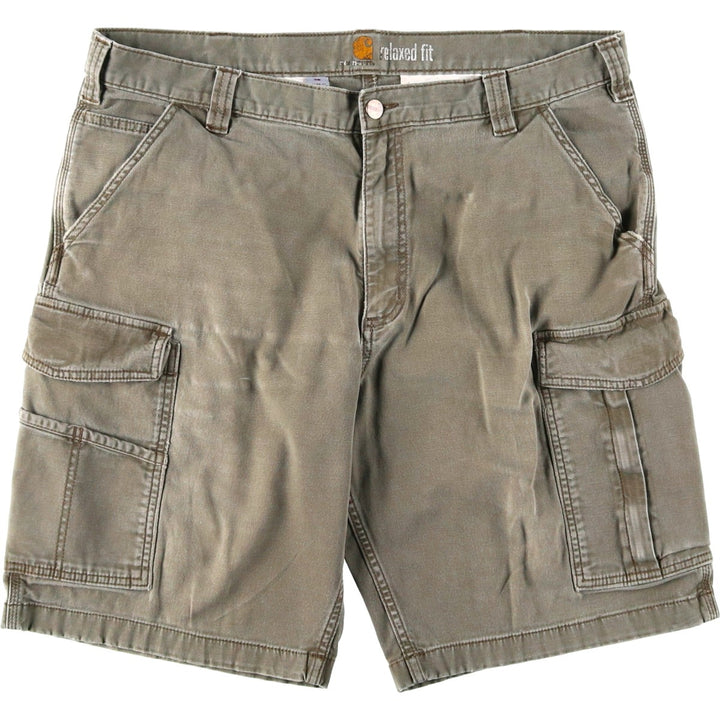 Carhartt Relaxed Fit Duck Cargo Shorts, Men's, W37 cotton Khaki type Vintage Second Hand