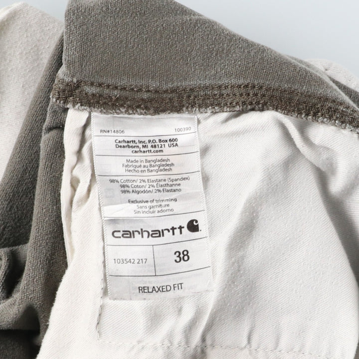 Carhartt Relaxed Fit Duck Cargo Shorts, Men's, W37 cotton Khaki type Vintage Second Hand