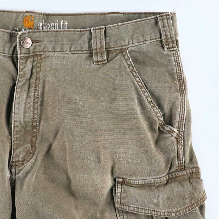 Carhartt Relaxed Fit Duck Cargo Shorts, Men's, W37 cotton Khaki type Vintage Second Hand