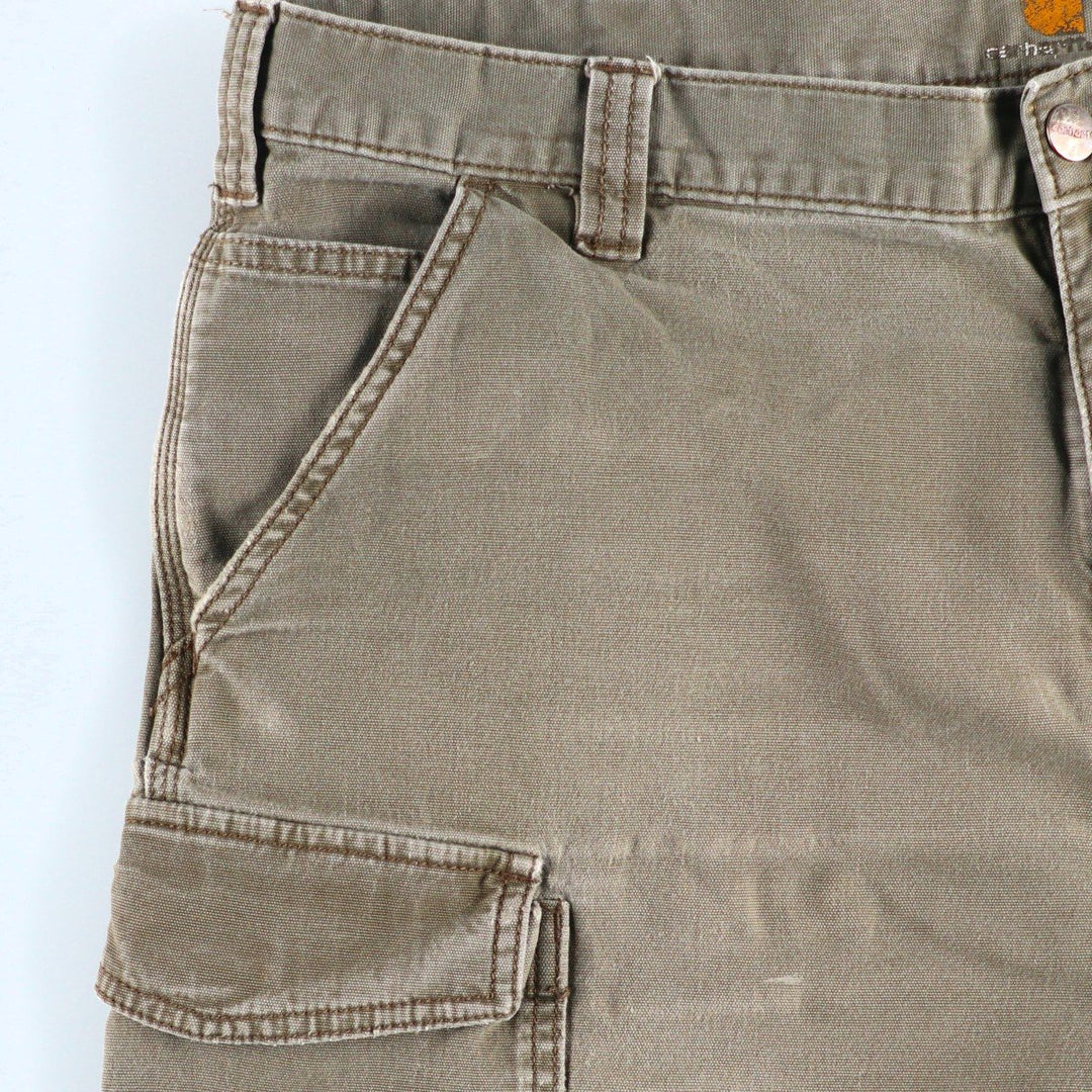 Carhartt Relaxed Fit Duck Cargo Shorts, Men's, W37 cotton Khaki type Vintage Second Hand