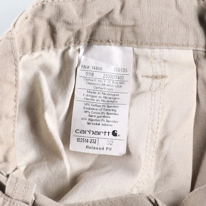 Carhartt Relaxed Fit Duck Work Shorts, Short Pants, Men's, W33 cotton Beige type Vintage Second Hand