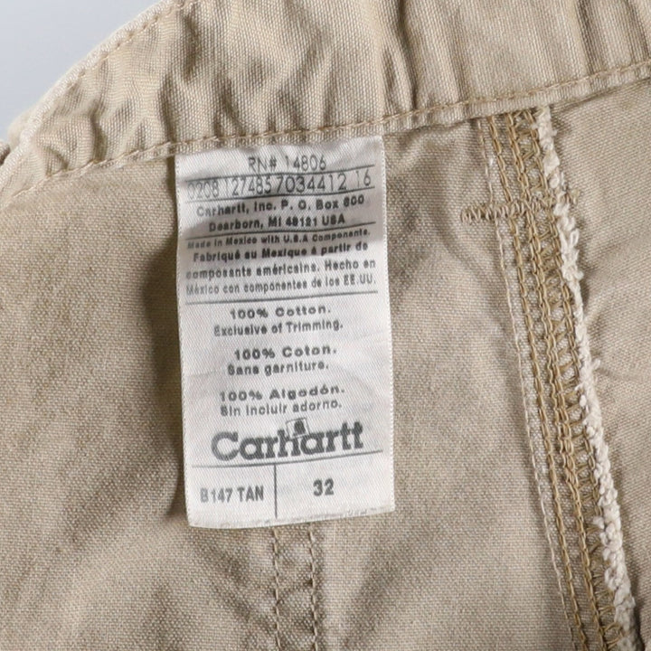 2000'S Carhartt duck canvas painter shorts, men's size W31 (approx.) cotton Beige type Vintage Second Hand