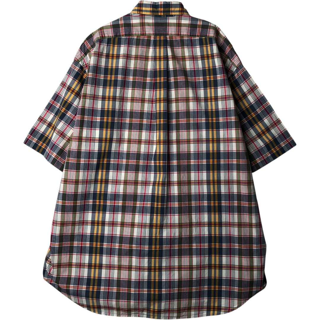 Ralph Lauren BLAKE short sleeve button down check shirt men's XL size cotton multicolor Vintage Second Hand