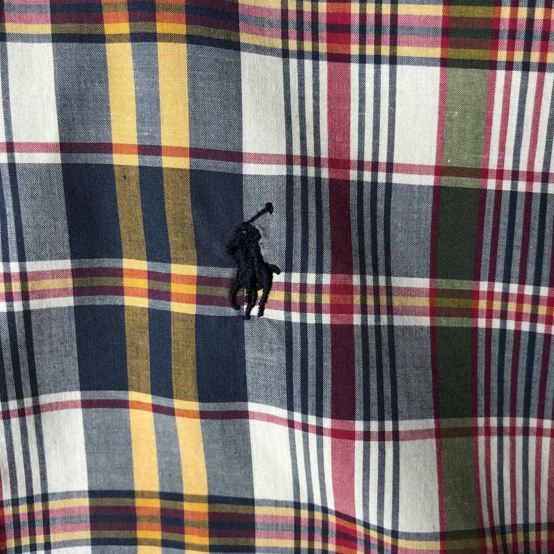 Ralph Lauren BLAKE short sleeve button down check shirt men's XL size cotton multicolor Vintage Second Hand