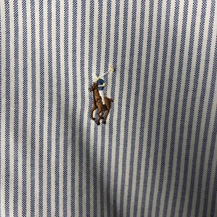 Ralph Lauren Classic Fit Short Sleeve Button Down Striped Shirt Men's Size L cotton white type Vintage Second Hand
