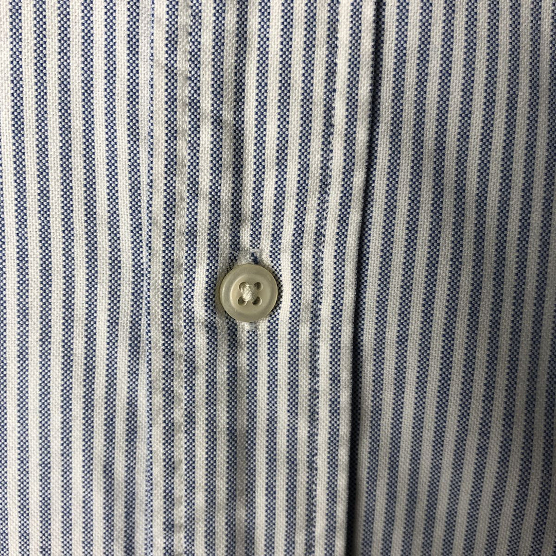 Ralph Lauren Classic Fit Short Sleeve Button Down Striped Shirt Men's Size L cotton white type Vintage Second Hand