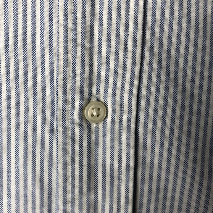 Ralph Lauren Classic Fit Short Sleeve Button Down Striped Shirt Men's Size L cotton white type Vintage Second Hand