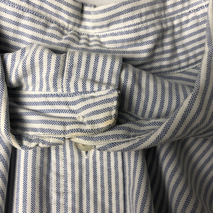 Ralph Lauren Classic Fit Short Sleeve Button Down Striped Shirt Men's Size L cotton white type Vintage Second Hand