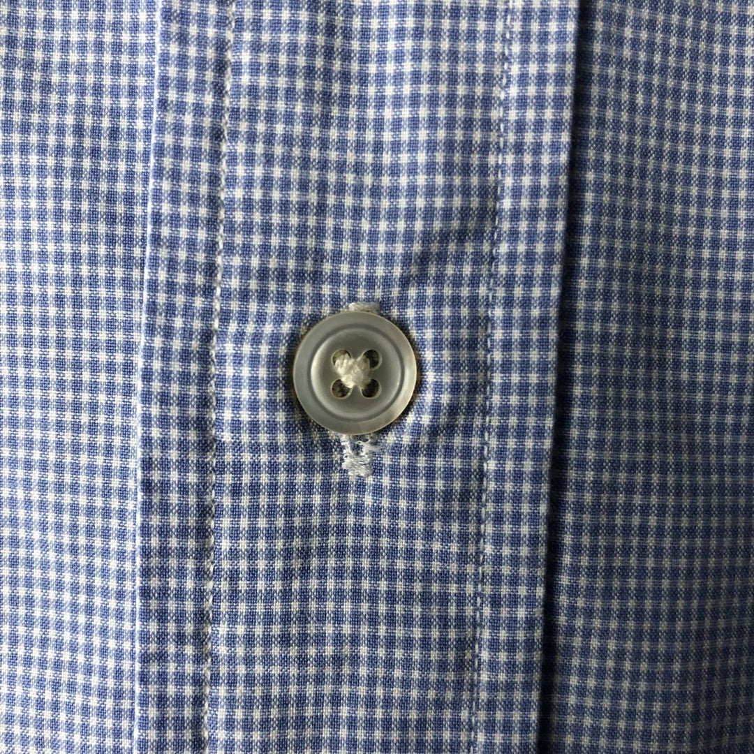 Ralph Lauren Gingham Check Short Sleeve Button Down Check Shirt Men's M Size cotton Blue type light blue Vintage Second Hand