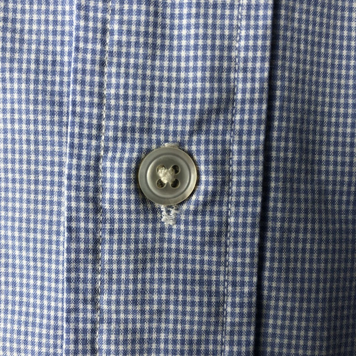 Ralph Lauren Gingham Check Short Sleeve Button Down Check Shirt Men's M Size cotton Blue type light blue Vintage Second Hand